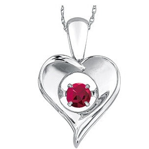 Sterling Silver Dancing Gemstone Heart Necklace