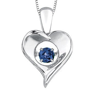 Sterling Silver Dancing Gemstone Heart Necklace