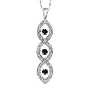 10K White Gold Diamond Pulse Necklace
