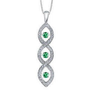 10K White Gold Diamond Pulse Necklace