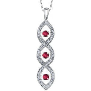 10K White Gold Diamond Pulse Necklace