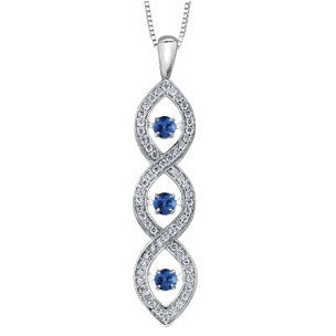10K White Gold Diamond Pulse Necklace