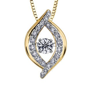 10K Two Tone Diamond Pulse Necklace