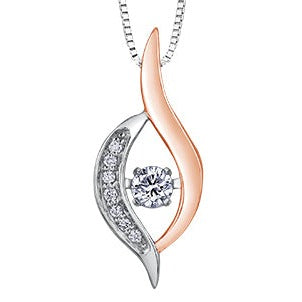 10K Two Tone Diamond Pulse Necklace