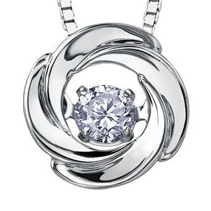 10K White Gold Diamond Pulse Necklace