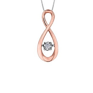 10K Gold Diamond Infinity Pulse Necklace