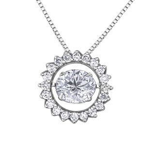10K White Gold Flower Northern Dancer Necklace
