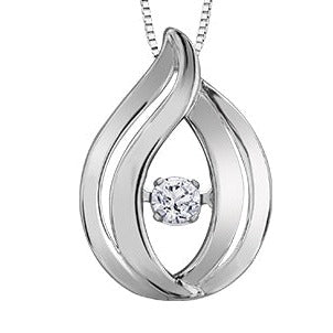 Sterling Silver Diamond Drop Necklace