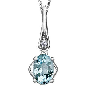 White Gold Aquamarine Necklace