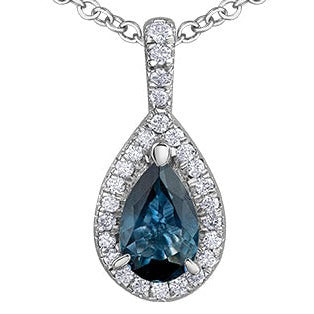 Pear Sapphire Diamond Necklace