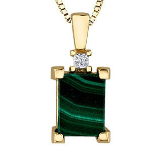 10K Yellow Gold Malachite Pendant