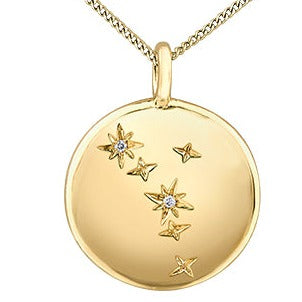 10K Yellow Gold Zodiac Diamond Necklace