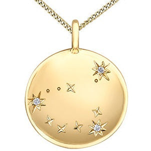 10K Yellow Gold Zodiac Diamond Necklace