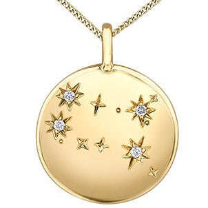 10K Yellow Gold Zodiac Diamond Necklace