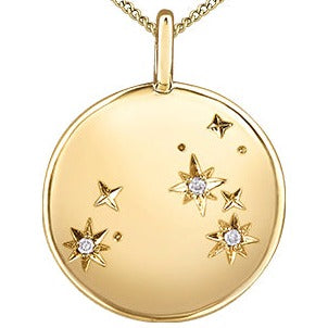 10K Yellow Gold Zodiac Diamond Necklace