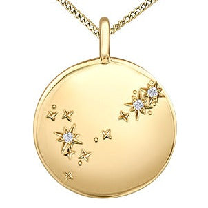 10K Yellow Gold Zodiac Diamond Necklace