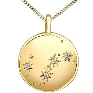 10K Yellow Gold Zodiac Diamond Necklace
