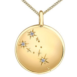 10K Yellow Gold Zodiac Diamond Necklace