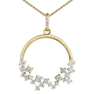 10K Yellow Gold Diamond Circle Necklace
