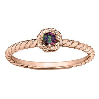 Rose Gold Mystic Topaz Ring