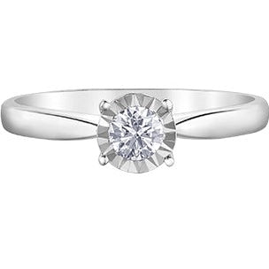 10K Gold Illusion Set Diamond Solitaire Ring