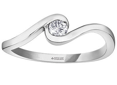 14K White Gold Tides of Love Diamond Ring