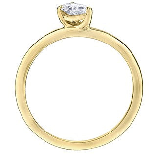 10K Yellow Gold Offset Pear Ring