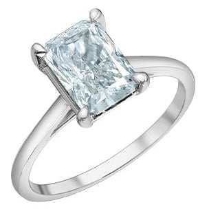 14K White Gold Radiant Lab Grown Diamond Ring