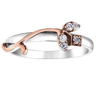 10K Two Tone Diamond Chi Chi Ring