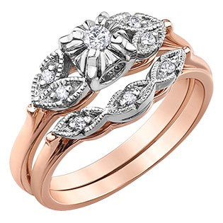 10K Two Tone Vintage Style Ring