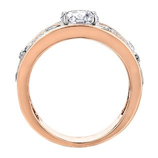 18K Two Tone Maple Leaf Diamond Ring