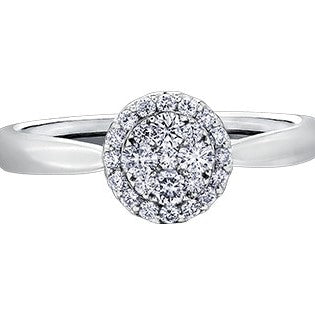 14K White Gold Diamond Engagement Ring