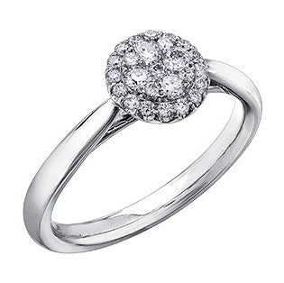 14K White Gold Diamond Engagement Ring