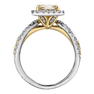 18K Two Tone Gold Palladium Yellow Diamond Ring
