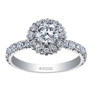 Stunning Maple Leaf Diamond Engagement Ring
