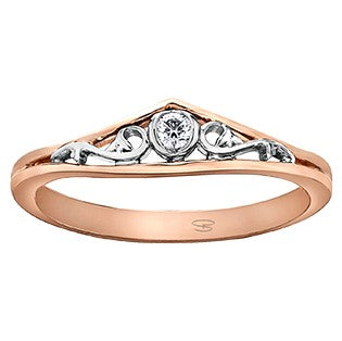 18K Two Tone Gold Palladium Diamond Ring