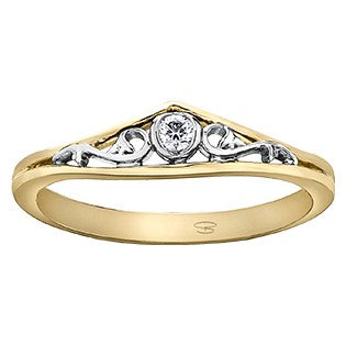 18K Two Tone Gold Palladium Diamond Ring