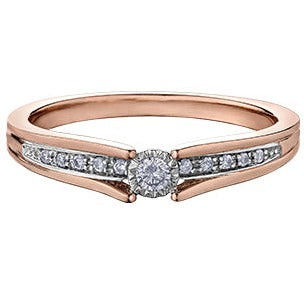 10K Rose Gold Diamond Ring