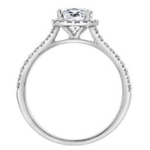 14K White Gold Cushion Cut Diamond Ring