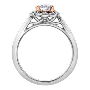 14K Two Tone Diamond Engagement Ring