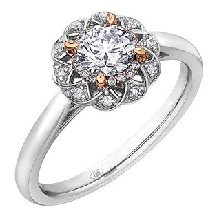 14K Two Tone Diamond Engagement Ring