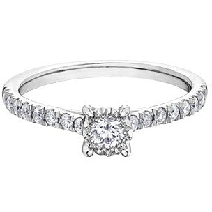 10K White Gold Diamond Ring