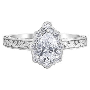 18K White Gold Palladium Diamond Ring
