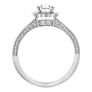 18K White Gold Palladium Diamond Ring