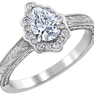 18K White Gold Palladium Diamond Ring