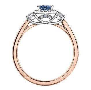 14K Rose Gold Tanzanite & Diamond Ring