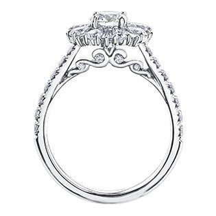 18K White Gold Palladium Unique Diamond Ring