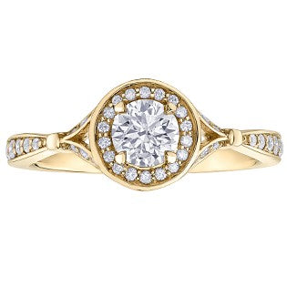 10K Yellow Gold Bezel Set Diamond Ring