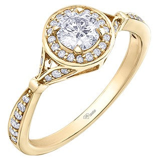 10K Yellow Gold Bezel Set Diamond Ring