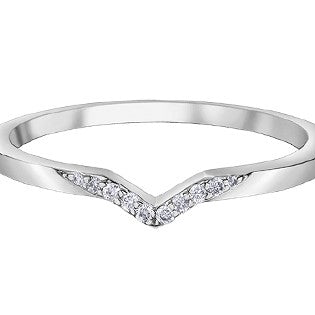 10K White Gold Diamond Chevron Band